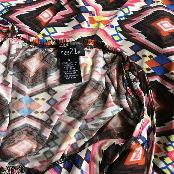 Rue 21 Sleeveless Multi Pattern and Colors Mini Sleeveless Dress S - Picture 6 of 7